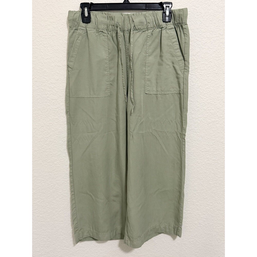 Thread & Supply Sage Green Cropped Pants Elastic Waist Drawstring Pockets M